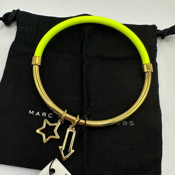 Marc By Marc Jacobs Jewelry - Marc Jacobs Rare Gold Neon Bangle Bracelet w/ Charms + Dust Bag $68 Retail